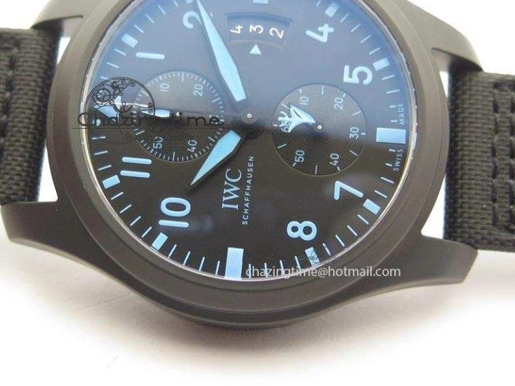 MIROTIME 0812 Pilot Chrono IW388003 Real Ceramic V6F 1:1 Best Edition On Black Nylon Strap A StreetReady 7284